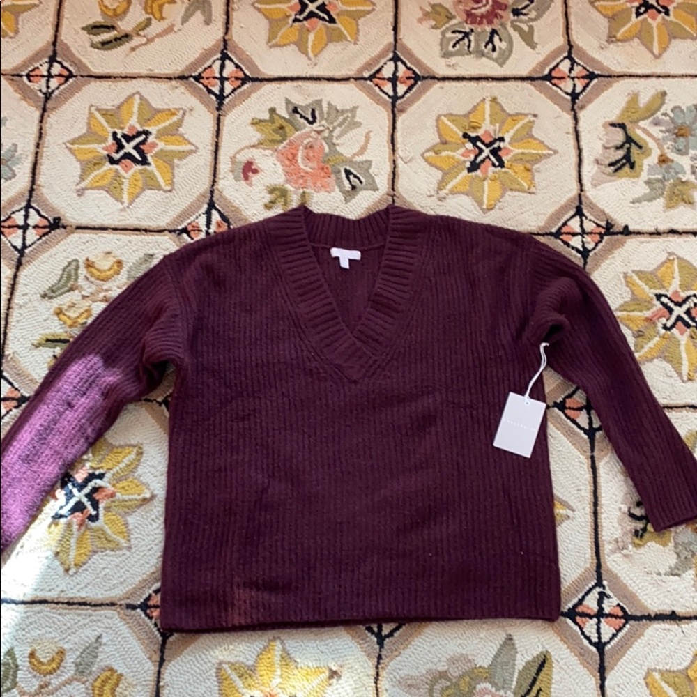 Aubergine V-Neck Sweater